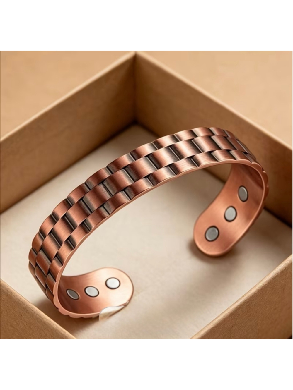 Fashion Magnetic Copper Bracelet One Size Bronze Silver - Picture 3 of 7